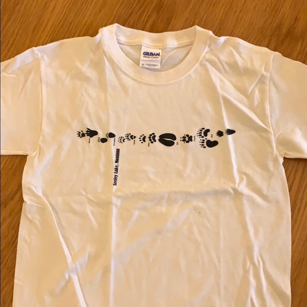 Youth Seeley lake Montana tracks t shirt